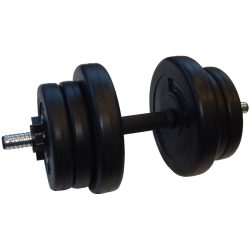   Capetan® Sport 10Kg jednoručni proširivi utegni set sa vinil diskovima , sa čvrstom šipkom 30mm promjera - cementni uteg - vinil uteg.