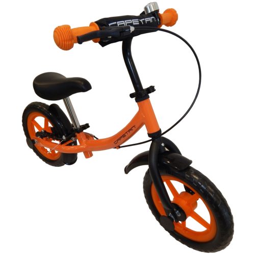 Capetan®Sirius Premium Line Narančasta bicikla/guralica sa kočnicom, blatobranom i zvončićem sa 12“ kotača - dječja bicikla bez pedala.