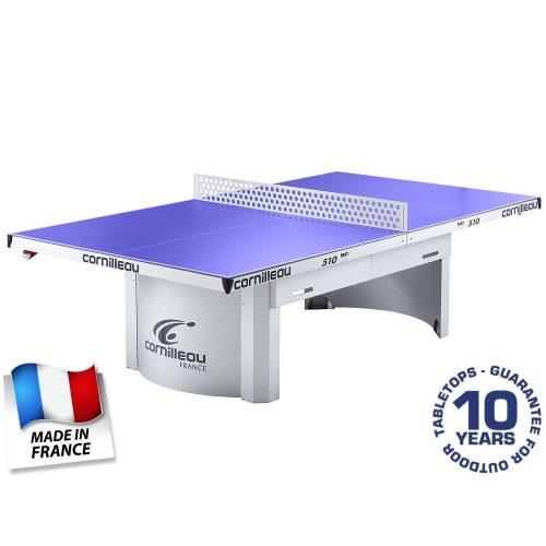 Cornilleau 510 Mat Top stol za stolni tenis u vansjkom prostoru, otporan na vremenske uvjete, za javne površine i zajedničko korištenje (PLAVE BOJE)