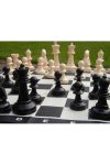 Capetan® Family vanjski šahovski set sa šahovskom pločom, otporan na vremenske uvjete, ABS plastika 92x92 cm površina šahovske ploče od vinila, prijenosna kutija s drškama, 21 cm, veličina kraljevske figure
