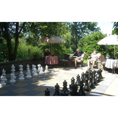Capetan® Aveo vanjski šahovski set s velikim figurama 64-43 cm plastičnim figurama otpornima na vremenske uvjete