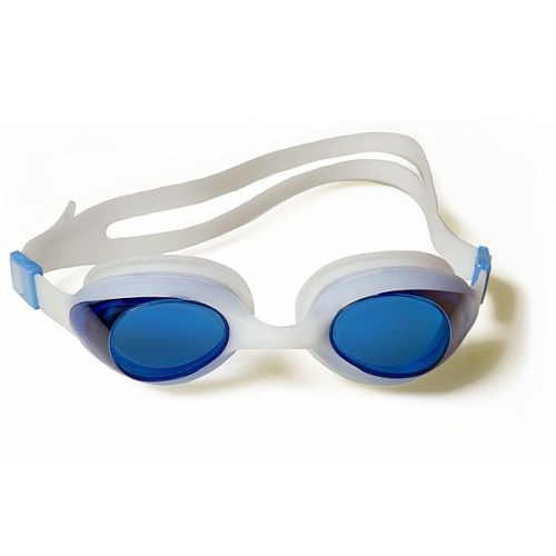 Malmsten Aqtiv naočale za plivanje za odrasle, leća plave boje, okvir bijeli, u futroli sa patent zatvaračem
