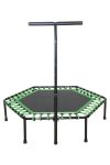 Sobna fitness trampolina šesterokutnog oblika, promjera 136 cm, s rukohvatom