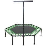   Sobna fitness trampolina šesterokutnog oblika, promjera 136 cm, s rukohvatom