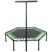   Sobna fitness trampolina šesterokutnog oblika, promjera 136 cm, s rukohvatom