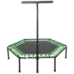   Sobna fitness trampolina šesterokutnog oblika, promjera 136 cm, s rukohvatom