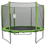   Trampolin Capetan® Selector Lime 427cm promj. 180kg nosivosti, s dugačkim stupovima zaštitne mreže ,specijalno pričvršćivanje okvira T-elementom ojačan trampolin s iznimno visokom zaštitnom mrežom – vanjski trampolin s debelom spužvom, 80 cm visoka 