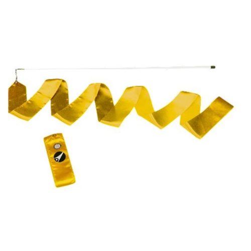 Tactic Sport 4 m duga  traka za ritmičku gimnastiku žute boje sa palicom.