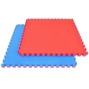   Capetan® Floor Line 100x100x4cm crveni / plavi puzzle tatami tepih sa zaštitnim rubom