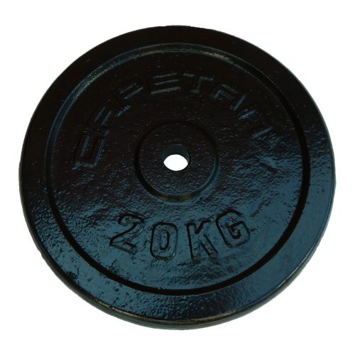 Capetan®20kg čelični utegni disk s čekićnim lakom, s promjerom rupe 31mm- kromirani utegni disk