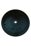 Capetan® gumirani 31mm promjera, 15 kg standardni utegni disk s čeličnim prstenom u sredini