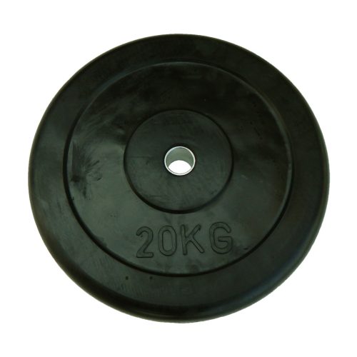 Capetan® gumirani 31mm promjera, 20 kg standardni utegni disk s čeličnim prstenom u sredini