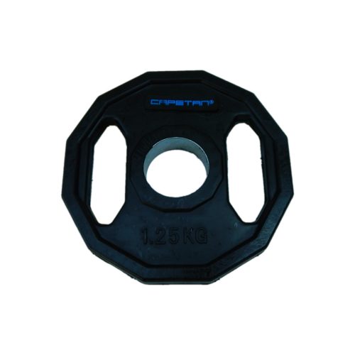 Capetan® Olympia 1,25 kg utegni disk gumirane površine s dvije ručke, kvadratna zaštita od prevrtanja s promjerom rupe od 51mm.