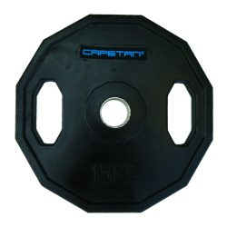   Capetan® Olympia 15 kg utegni disk gumirane površine s dvije ručke, kvadratna zaštita od prevrtanja s promjerom rupe od 51mm