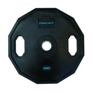 Capetan® Olympia 20 kg utegni disk gumirane površine s dvije ručke, kvadratna zaštita od prevrtanja s promjerom rupe od 51mm Capetan® Olympia 20 kg utegni disk gumirane površine s dvije ručke, kvadratna zaštita od prevrtanja s promjerom rupe od 51mm
