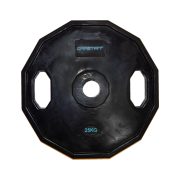   Capetan® Olympia 25 kg utegni disk gumirane površine s dvije ručke, kvadratna zaštita od prevrtanja s promjerom rupe od 51mm