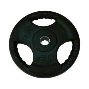   Capetan® Tri Grip gumirani ergonomski utegni disk od 5 kg s promjerom rupe 31 mm