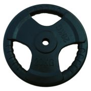 Capetan® Tri Grip gumirani ergonomski utegni disk od 20 kg s promjerom rupe 31 mm Capetan® Tri Grip gumirani ergonomski utegni disk od 20 kg s promjerom rupe 31 mm