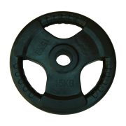 Capetan® Professional Line Olympic Tri Grip gumirani utegni disk od 15kg, čelični utegni disk s promjerom rupe 51 mm s ručkama Capetan® Professional Line Olympic Tri Grip gumirani utegni disk od 15kg, čelični utegni disk s promjerom rupe 51 mm s ručkama