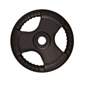   Capetan® Professional Line Olympic Tri Grip gumirani utegni disk od 20kg, čelični utegni disk s promjerom rupe 51 mm s ručkama