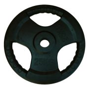   Capetan® Professional Line Olympic Tri Grip gumirani utegni disk od 25kg, čelični utegni disk s promjerom rupe 51 mm s ručkama