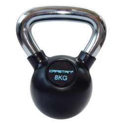   Capetan®Professional Line Čelični kettlebell 8Kg s gumenim premazom i kromiranom ručkom