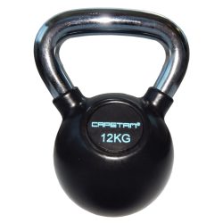   Capetan®Professional Line Čelični kettlebell 12Kg s gumenim premazom i kromiranom ručkom