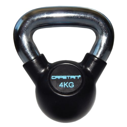 Capetan®Professional Line Čelični kettlebell 16Kg s gumenim premazom i kromiranom ručkom