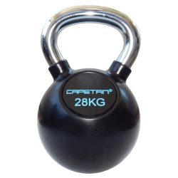  Capetan®Professional Line Čelični kettlebell 28Kg s gumenim premazom i kromiranom ručkom