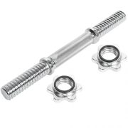 Capetan® 35,5 cm x 30 mm promjer kromirana jednoručna šipka za bučicu - jednoručna šipka  s navojnim prstenima