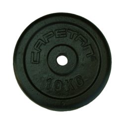   Capetan® 10 kg 31mm promjer, čelični pločasti uteg s premazom crne boje svilenkastog sjaja:
