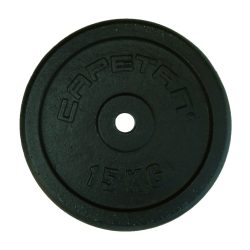   Capetan® 15 kg 31mm promjer, čelični pločasti uteg s premazom crne boje svilenkastog sjaja: