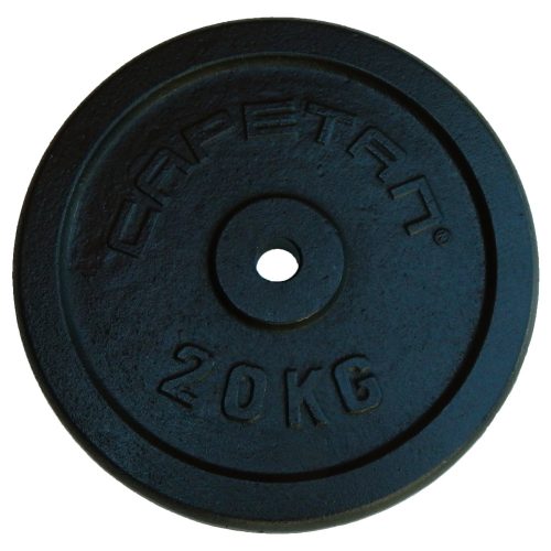 Capetan® 20kg 31mm promjer, čelični pločasti uteg s premazom crne boje svilenkastog sjaja: