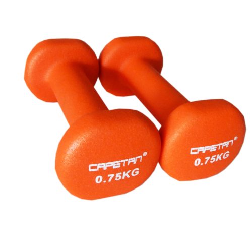 Capetan® Par jednoručnih bučica s neoprenski premazom 2x0,75 kg - bučica obložena neoprenom