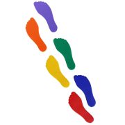   Tactic Sport niz stopalnih oznaka poda od gumene materije, imun opasnosti sklizanja 18x8 cm, u 6 različitih boja.