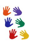 Tactic Sport set oznaka za pod, oblika ruke, specijalna guma za sprečavanje sklizanja,dimenzije 14,5x14,5, 6 različitih boja, 6 parova ruke.